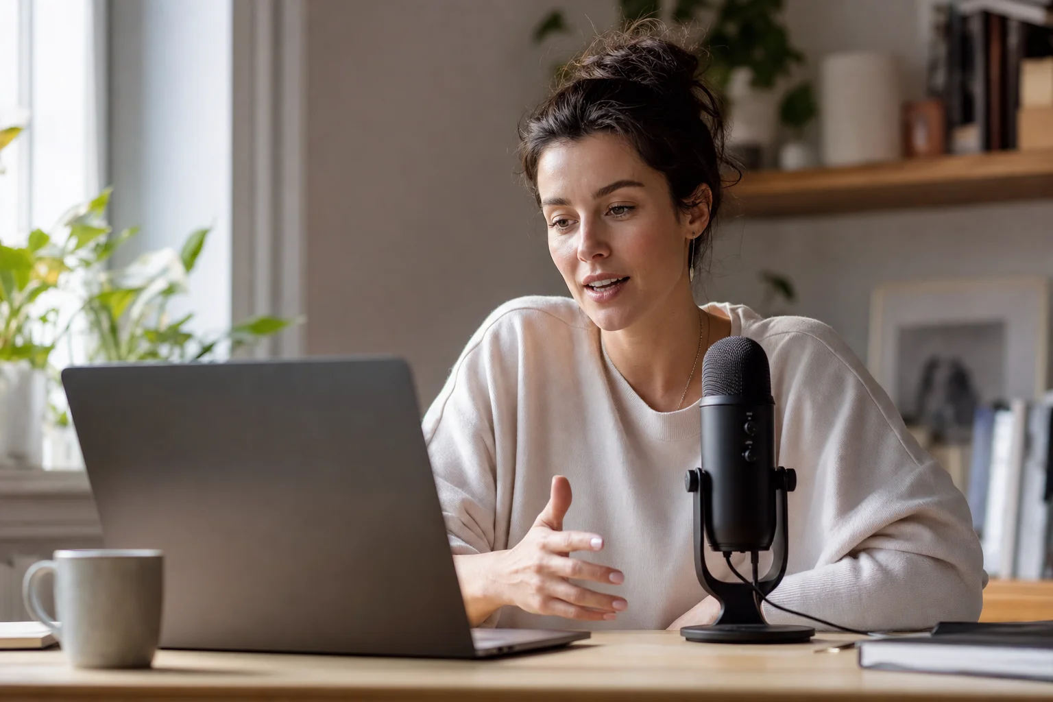 Best voice dictation software — person dictating at laptop