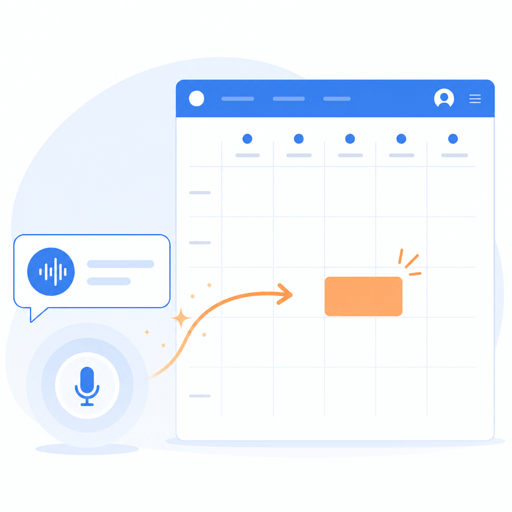 Schedule next steps without the keyboard